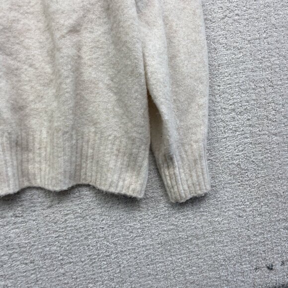 H&M Beige / Off White Off The Shoulder Wool Blend Knit Chumky Sweater Size M - Picture 3 of 16